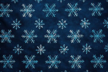 Poster - Elegant snowflakes create a winter wonderland pattern on a dark blue background