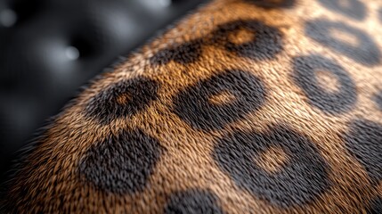 detailed and realistic close-up of leopard fur, showcasing the complex and beautiful pattern of spot