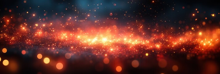 Poster - glowing red and gold bokeh circles create a mesmerizing display against a dark backdrop