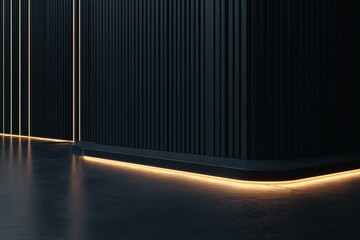 Poster - Modern interior with smooth matte background and built-in LED light for an elegant ambiance