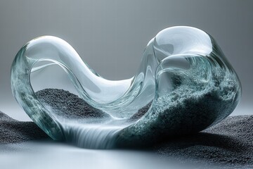 Poster - creative interpretation of water flowing through a transparent infinity shape