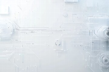 Poster - Modern technological background with transparent elements on a white surface