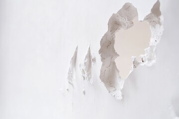 Sticker - A hole in a white wall with a clean and simple background