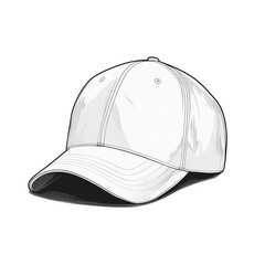 Aufkleber - The image shows a detailed line drawing of a classic baseball cap  displayed against a light grey background.