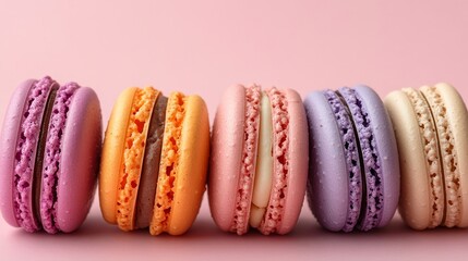 Poster - colorful macaroons on table