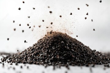 Wall Mural - A photograph of a pile of dirt against a white background