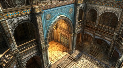 Aufkleber - Intricate Arabesque Palace Interior Architecture Detail