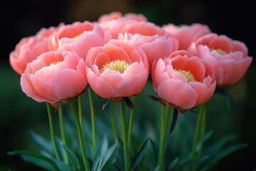 Sticker - A beautiful bouquet of pink flowers arranged in a vase