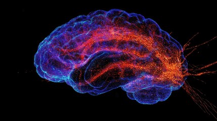 Poster - Abstract Digital Representation Of A Human Brain