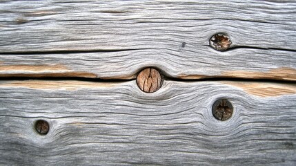 Poster - Weathered grey wood planks with knots