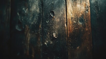 Poster - Dark Weathered Wooden Planks Texture Background