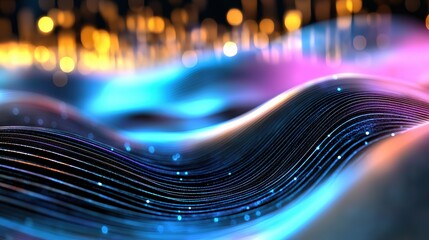 Wall Mural - neon led light abstract background, futuristic design