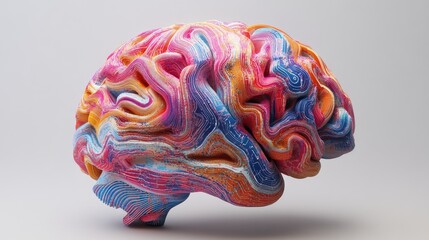 Aufkleber - Abstract Colorful Brain Artistic Render