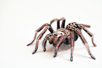 Close-up photo of a spider on a white surface, ideal for science or educational purposes