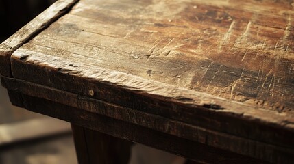 Aufkleber - Weathered Wooden Tabletop Close Up Detail
