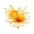 © Farukhassan - Fresh orange splash & orange liquid isolated on a transparent background.