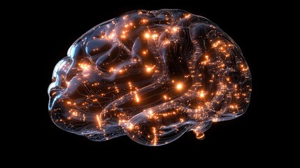 Poster - Illuminated Neural Network Brain Structure Representation