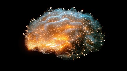 Poster - Illuminated Neural Network Brain Structure Visualization