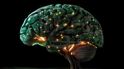 Poster - A Circuit Board Brain Artificial Intelligence Concept