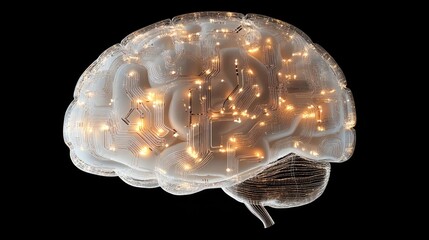 Aufkleber - Illuminated Brain Circuitry Representing Neural Pathways