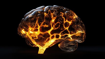 Aufkleber - Illuminated Brain Neural Pathways Glowing