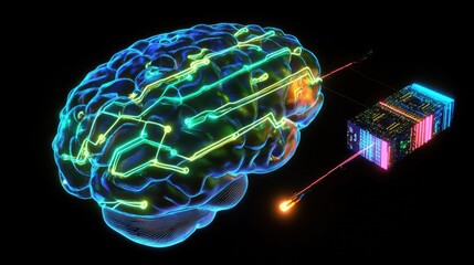 Poster - A digital brain connected to a data cube