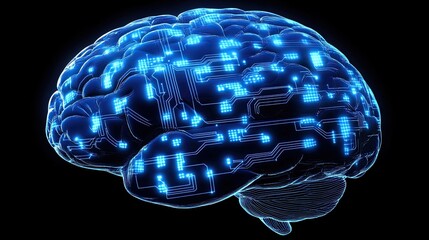 Poster - Digital Brain Circuitry Illuminated Neural Pathways