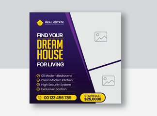 Wall Mural - Real Estate Social Media Banner Template