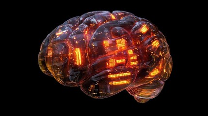 Poster - Illuminated Translucent Brain Circuitry Display