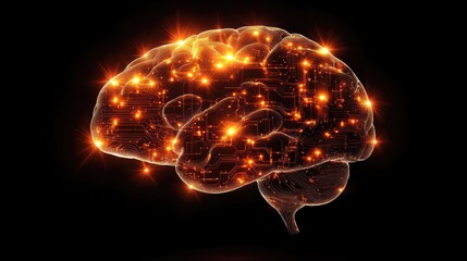 Poster - Illuminated Circuitry Brain Neural Network Design