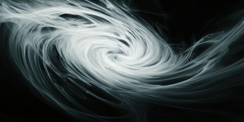 Poster - Abstract Swirling White and Gray Fractal Art