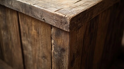 Poster - Rustic Wooden Crate Detail Showing Texture and Grain