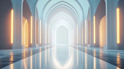 Poster - Illuminated Archway Corridor Modern Architectural Design