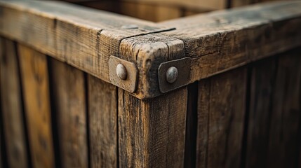 Aufkleber - Weathered Wooden Crate Corner Detail Close Up