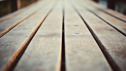 Poster - Wooden Planks Converging Perspective View