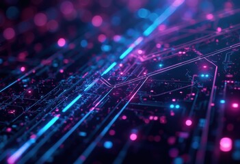 Aufkleber - Neon Circuitry in the Future