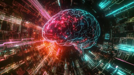 Poster - Digital Brain Within A Network Of Light Streams
