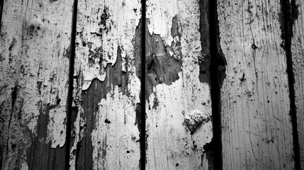 Poster - Weathered White Painted Wooden Planks Background Texture