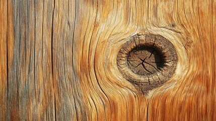 Poster - Weathered wood grain texture with central knot