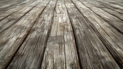 Poster - Weathered Wooden Planks Converge in Perspective
