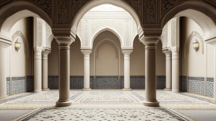 Poster - Elegant Islamic Architecture Interior Courtyard Design
