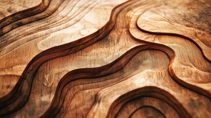 Poster - Abstract Wooden Texture With Wavelike Layers