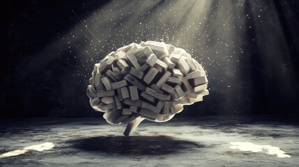 Poster - A Brain Formed From Many Books Illuminates Knowledge