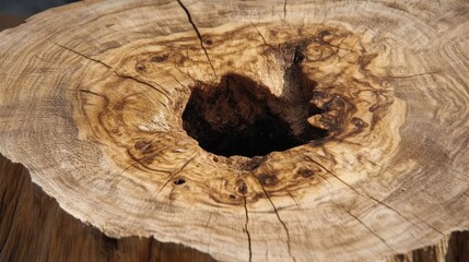 Poster - Cross Section Of A Tree Trunk Showing Knots And Grain