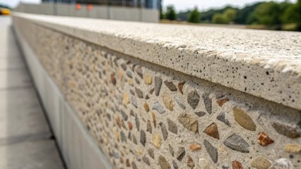 Aufkleber - A closeup of a concrete barriers textured surface revealing the intricate design and blend of aggregates used in the mix emphasizing material quality and durability.