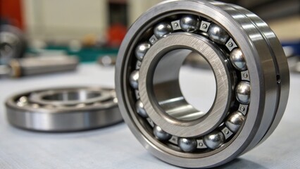 Aufkleber - A closeup view of the outer race of a conveyor bearing with focus on the intricate ball arrangement within demonstrating the engineering marvel that allows for smooth rotation.