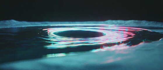 Aufkleber - Holographic black hole emits distorted light in a cosmic display of swirling patterns