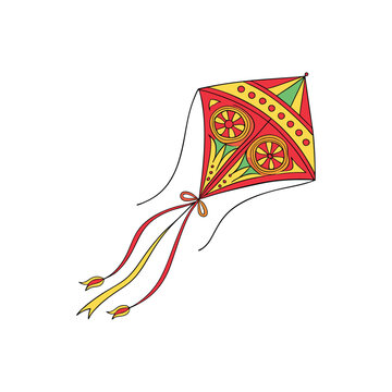 makar sankranti kite  vector illustration