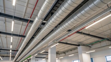Poster - A portion of an advanced heating duct system showcasing precisionengineered joints and insulation designed to optimize energy efficiency.