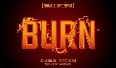 Wall Mural - burn editable text effect